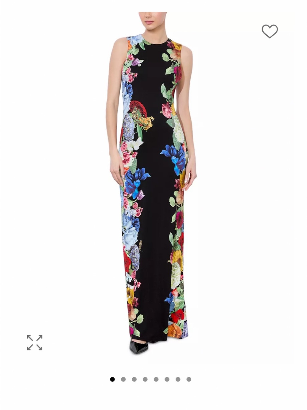 Alice + Olivia Delora Floral maxi dress Garden Brunch black size 4